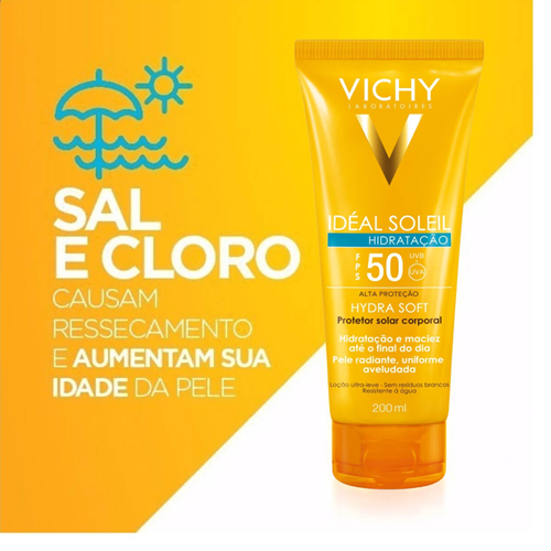 Vichy Ideal Soleil Protetor Solar 200ml Fps50+hydra Fps50 Promocional -  Vick - Protetor Solar Dermocosmético - Magazine Luiza